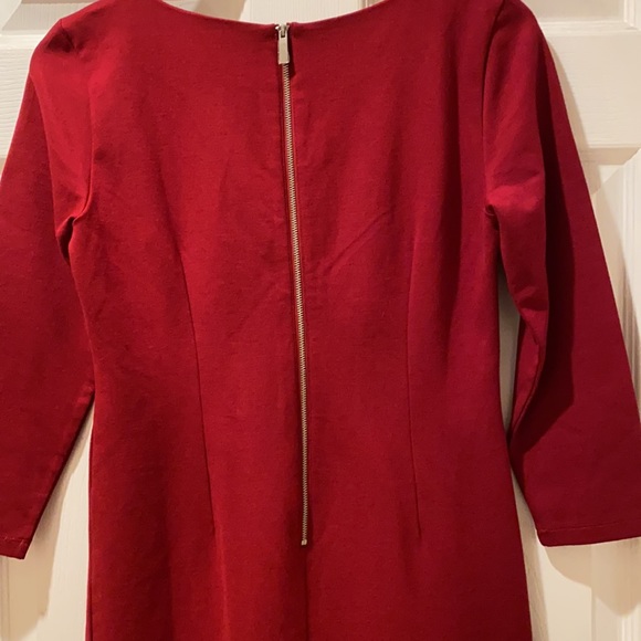 Lands’ End Red Shift Dress Side Pleated size 6 - Picture 8 of 15